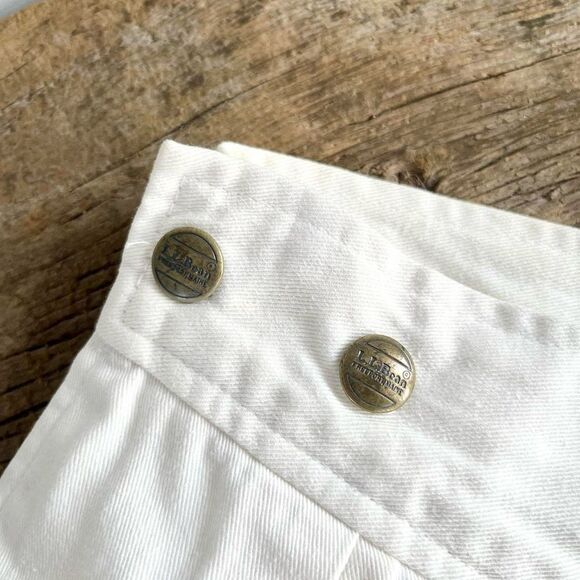 80s Vintage LL Bean White Denim Culotte Gaucho Pants Jeans 27 28 4 6 Womens - Picture 6 of 8